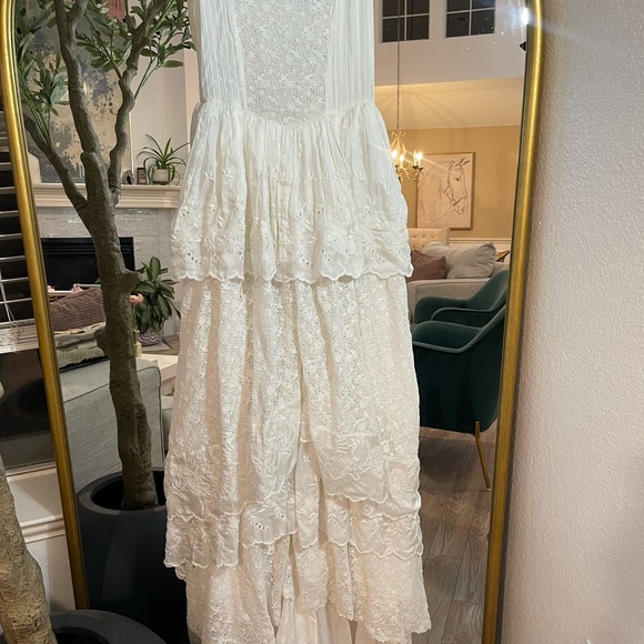 LoveShackFancy Women's NWT Sarabi Wedding Gown True White - Size 0 $1695 - Picture 5 of 11